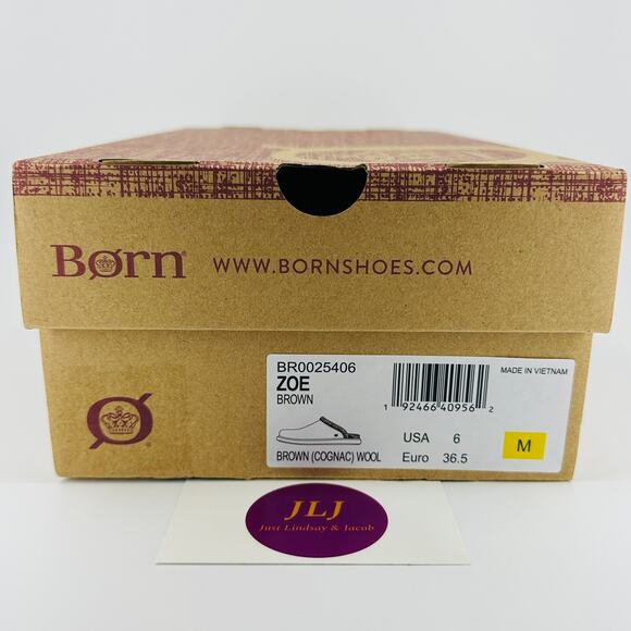 Born Women's Zoe 100% Wool Shearling Lined Slippers Cognac Brown Wool Size 6 - Picture 13 of 13